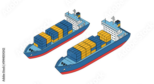 Two cargo ships carrying containers for global trade and logistics.