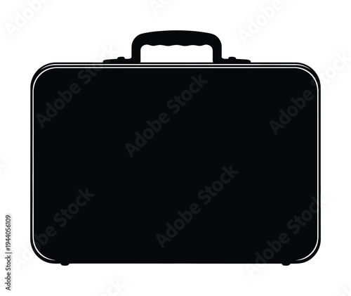 Vector of a briefcase with a sturdy handle and rectangular shape