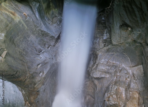 Tableau sur toile Milk fall river in Bellano, Lecco, Italy