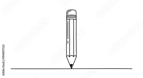 Minimalist Pen Illustration on White Background for Creative Design