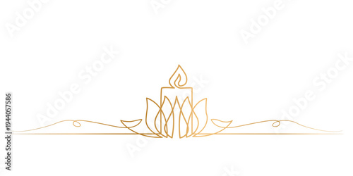 lotus flowers and candles for Vesak day illustration	