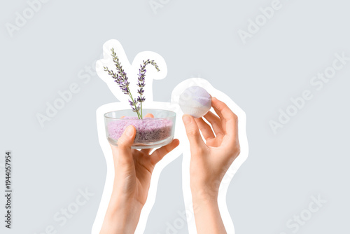 Female hands holding bath b...