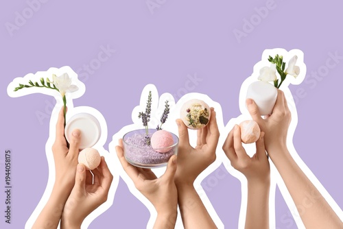 Female hands holding bath b...