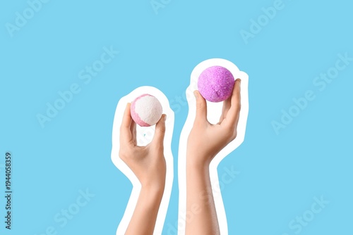 Female hands holding bath b...