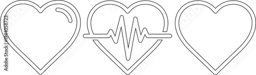 Interconnected hearts with dotted lines and cross