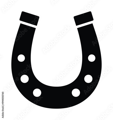 Vector of a horseshoe with nail holes for good luck