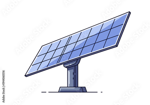 Modern solar panel on a stand, capturing sunlight for clean energy generation