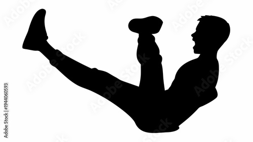 Bhangra dancer kicking leg high in dynamic silhouette against white background with energetic movement