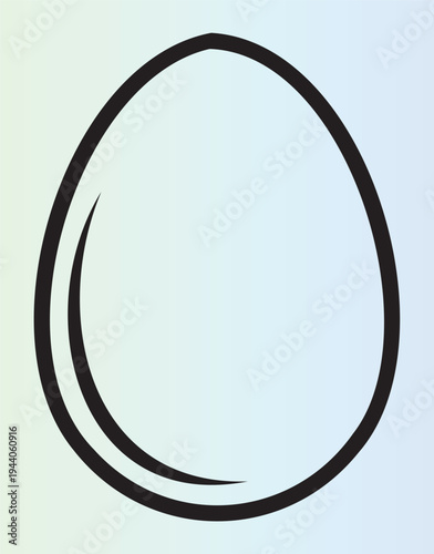 Simple minimalist black and white egg outline illustration
