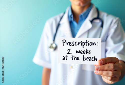 A doctor's prescription pad with one note: 
