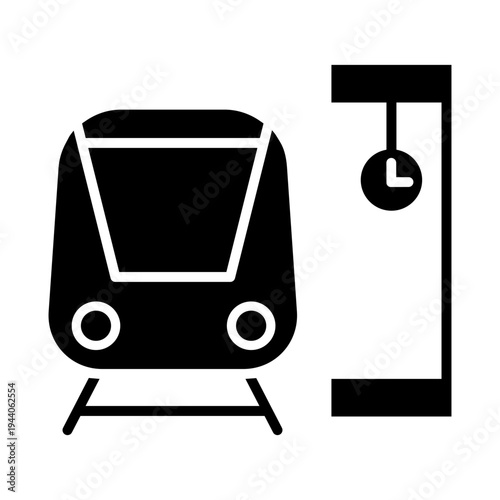 Railway station icon vector. Station Illustration sign. Depot symbol. Metro logo.