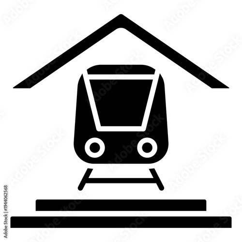 Railway station icon vector. Station Illustration sign. Depot symbol. Metro logo.
