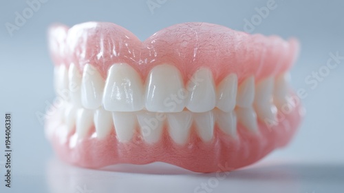 Complete denture set isolated on white background
