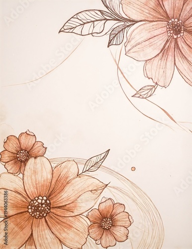 a delicate hand-drawn bouquet of wildflowers on textured white paper, fine pencil lines and soft shading capturing natural detail