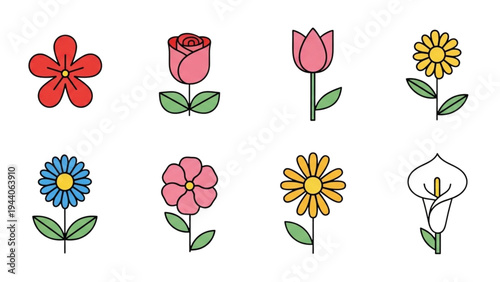 Vibrant flowers bloom in a garden with various colorful plants and leaves