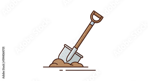 Illustration of a shovel digging into the earth.