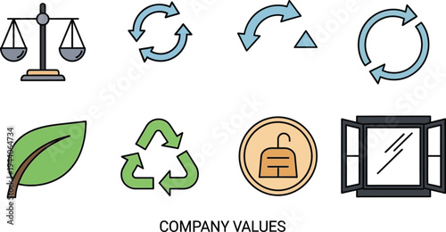 Company values icons