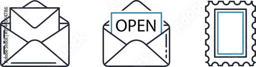 Envelope and stamp illustrations