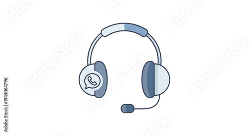 Headset with WhatsApp logo for communication support.