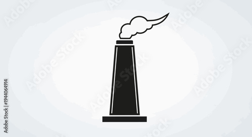 Industrial Chimney Emitting Smoke into the Atmosphere.