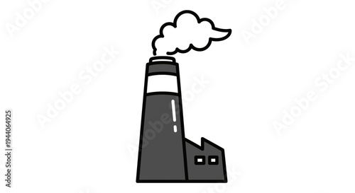 Industrial chimney emitting smoke into the atmosphere.