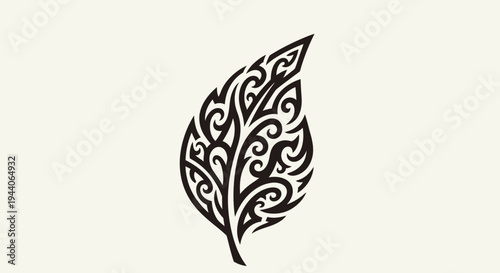 Intricate Tribal Leaf Design Symbolizing Nature and Artistry.