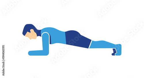 Man performing a plank exercise for core strength.