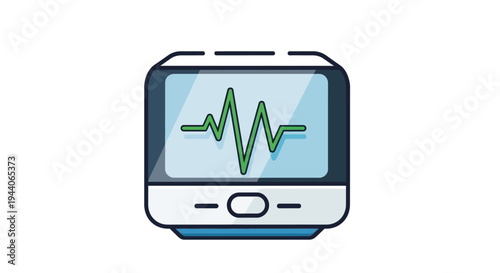 Medical Monitor Displaying Heartbeat Waveform.