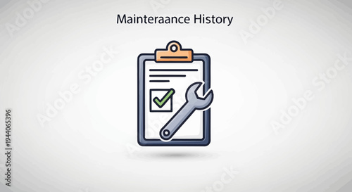 Maintenance History Icon with Wrench and Checklist.