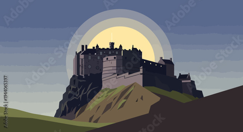 Majestic Edinburgh Castle perched atop volcanic rock.