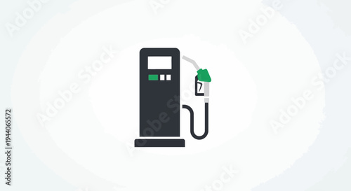 Modern Gas Pump Icon with Hose and Nozzle.