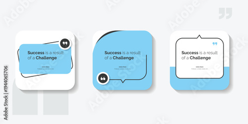 Set Bubble testimonial banner, quote, infographic. Social media post template designs for quotes. Empty speech bubbles, quote bubbles and text box