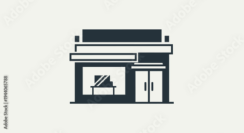 Modern Storefront Facade with Large Windows and Double Doors.