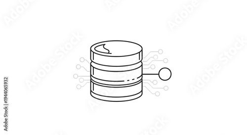 Wallpaper Mural Database server icon, line style, black and white isolated on White Background Torontodigital.ca
