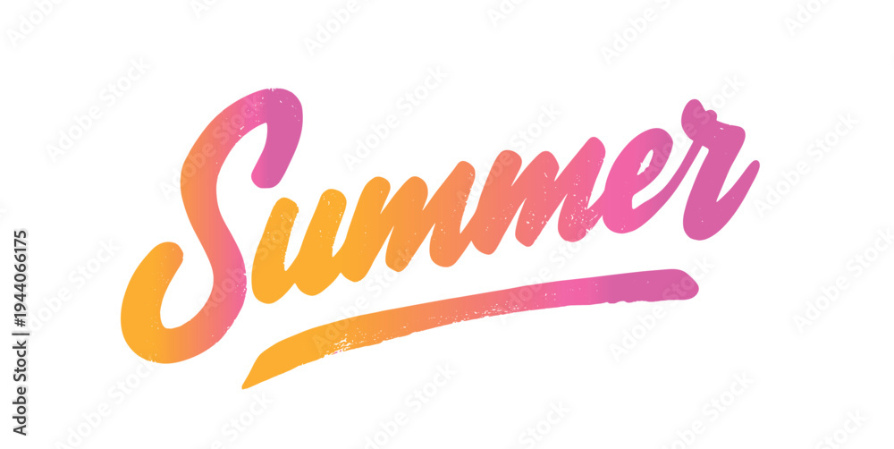 Fototapeta premium Summer, hand drawn calligraphy.