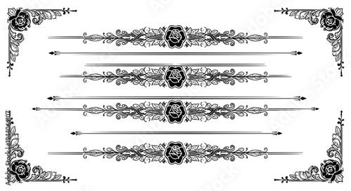 Elegant vintage decorative border with intricate floral and geometric patterns Vector