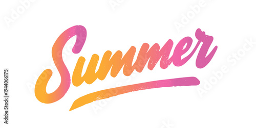 Summer, hand drawn calligraphy. 