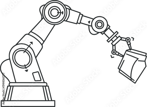 Industrial robotic arm with gripper 
