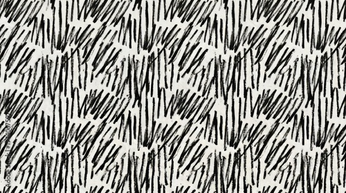 Seamless hand-drawn black ink scribble pattern with expressive vertical and diagonal brush strokes on a white paper background.