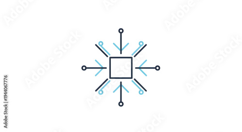 Wallpaper Mural Technology icon with blue and black lines and shapes isolated on White Background Torontodigital.ca