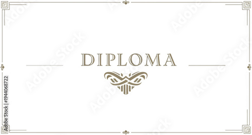 Ornate diploma border with decorative flourish and "DIPLOMA" text