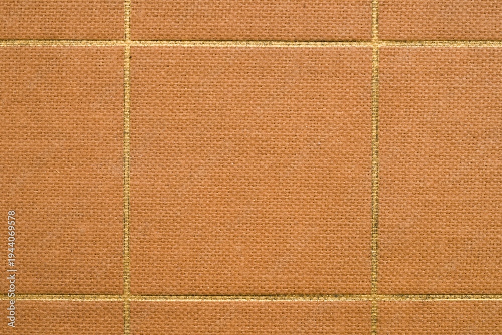Fototapeta premium Terracotta Canvas Texture Background with Golden Grid Lines