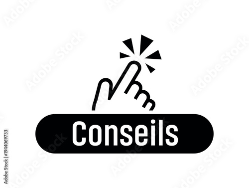 conseils text on white background. tips in french language	
