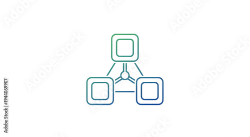 Wallpaper Mural Set of 3 gradient blue and green flowchart icons isolated on White Background Torontodigital.ca