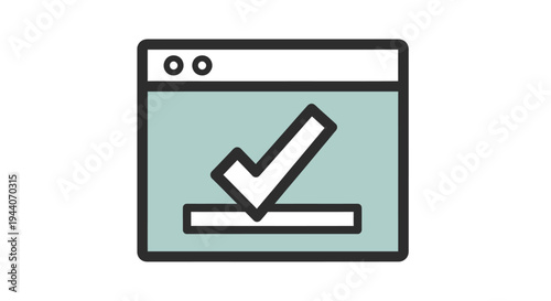 Online Voting System with Checkmark Confirmation Icon.