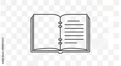 Open Book Icon Line Art Simple Design.