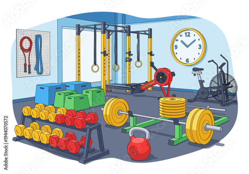 Modern gym interior filled with diverse fitness equipment for a full-body workout