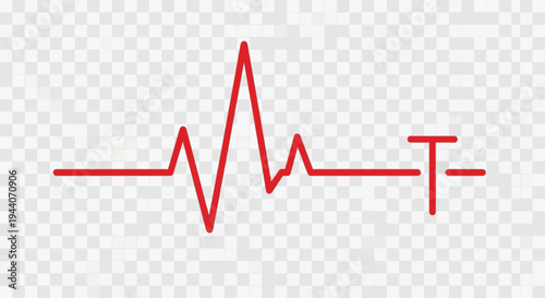 Red Heartbeat Line Graph Medical Symbol.