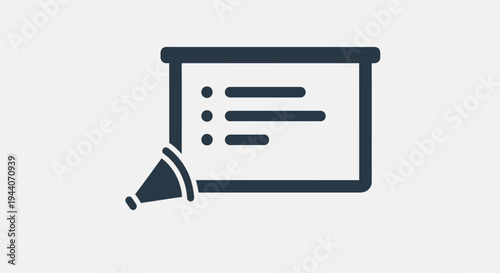 Presentation Board with Bullet Points and Marker Icon.