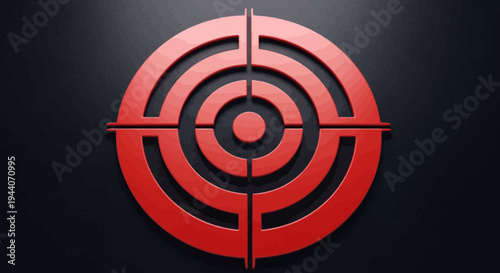 Red Target Symbol Concentric Circles and Crosshairs.